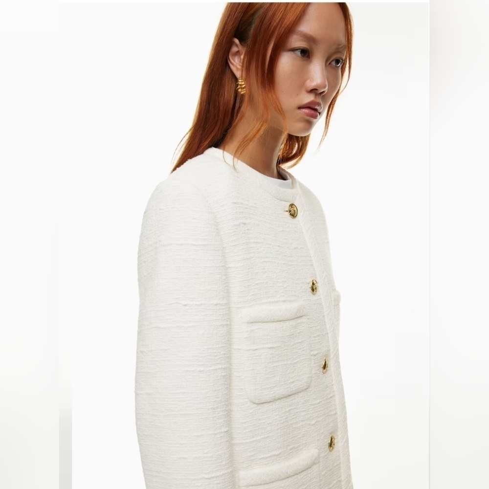 New Aritzia Babaton Celebration Tweed Jacket White Size 2XS - Picture 4 of 12